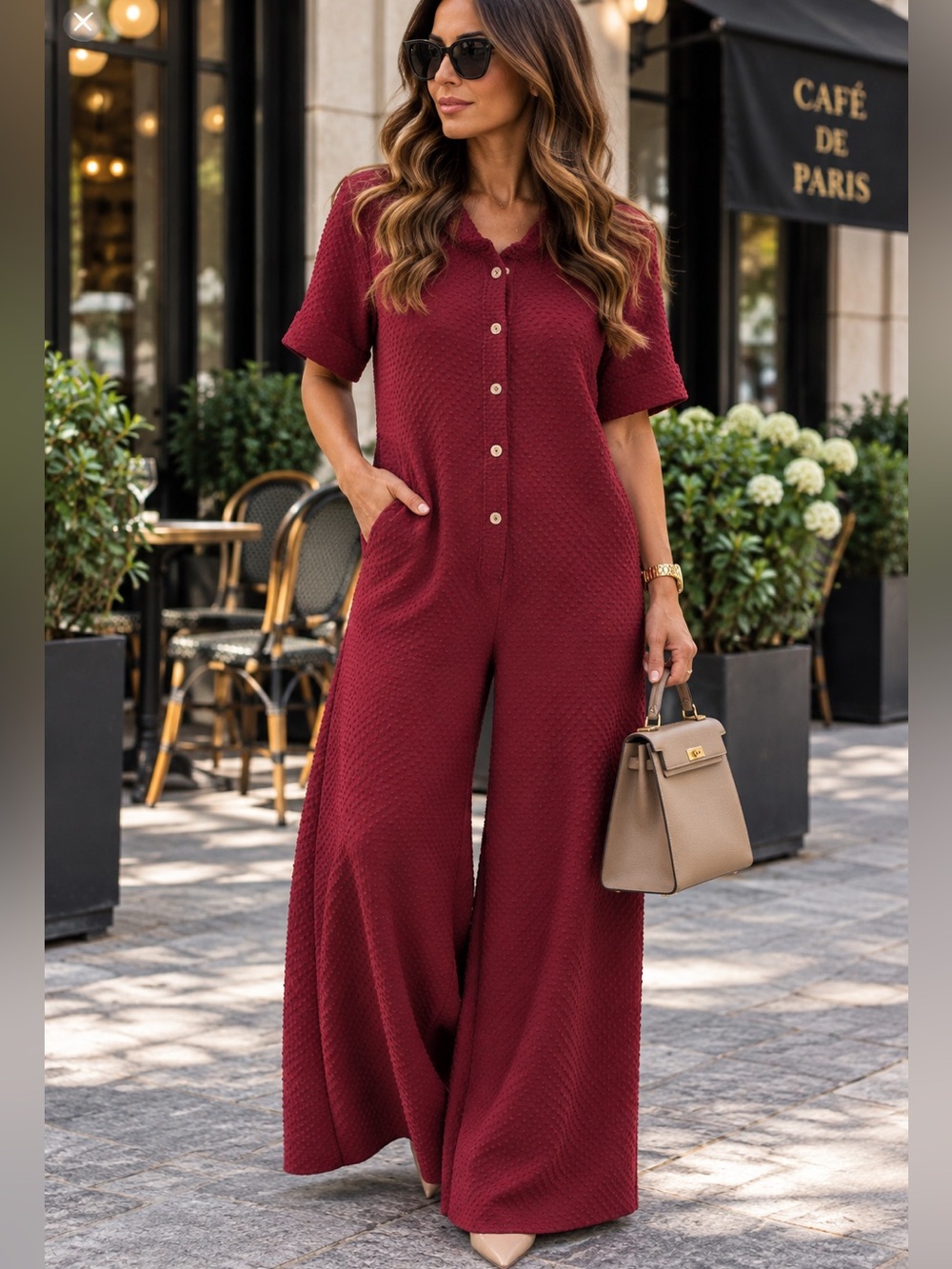 Boho Oversize Button Up Jumpsuit